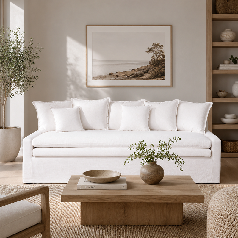 Cloud Slipcover 3 Seater Sofa Daybed W230cm (Cement)