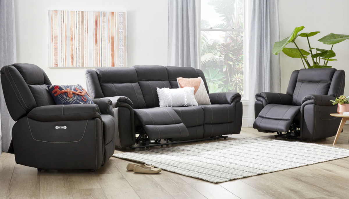 Coastline Fabric Recliner Suite-Rhino