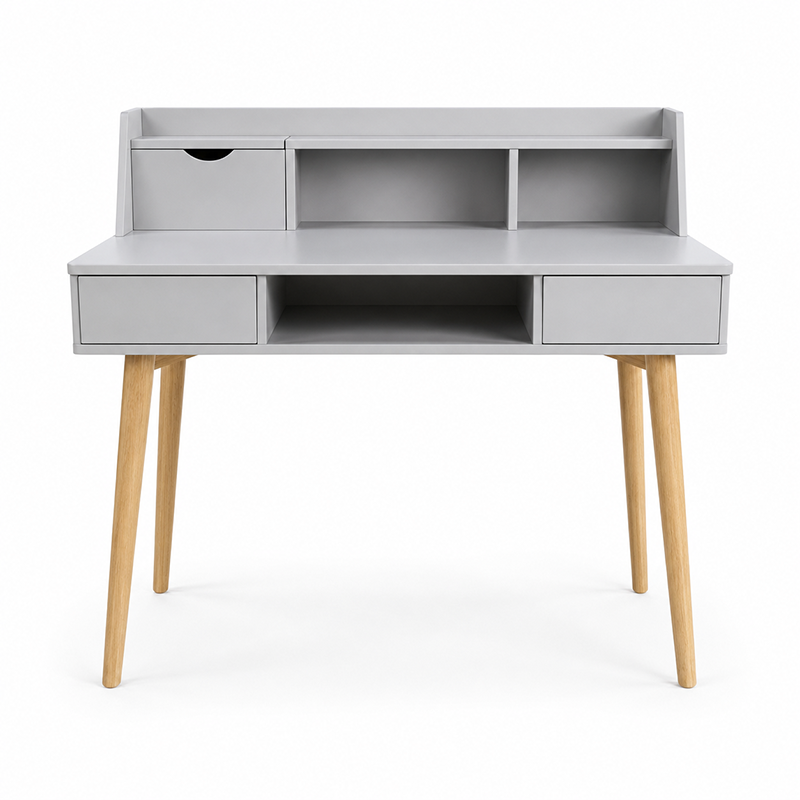 Creativo Desk with 2 Drawer with Shelf (Grey)