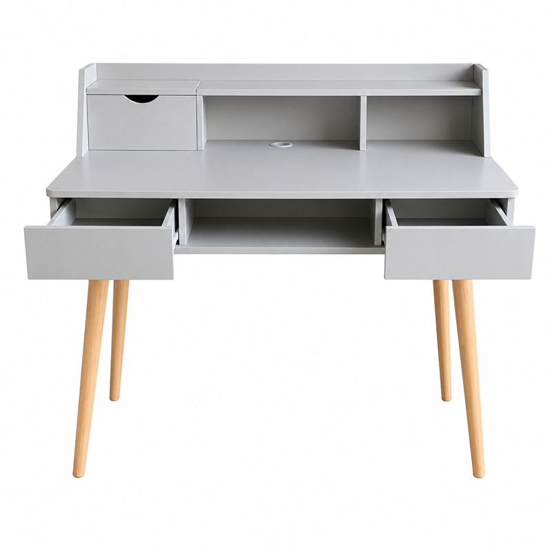 Creativo Desk with 2 Drawer with Shelf (Grey)