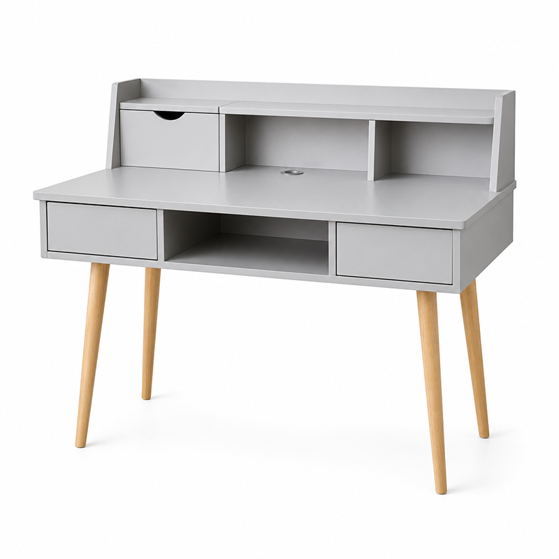 Creativo Desk with 2 Drawer with Shelf (Grey)