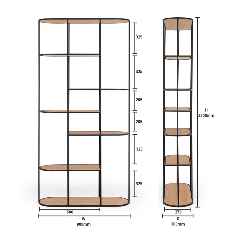 DECO Oak Display Bookcase 900mm