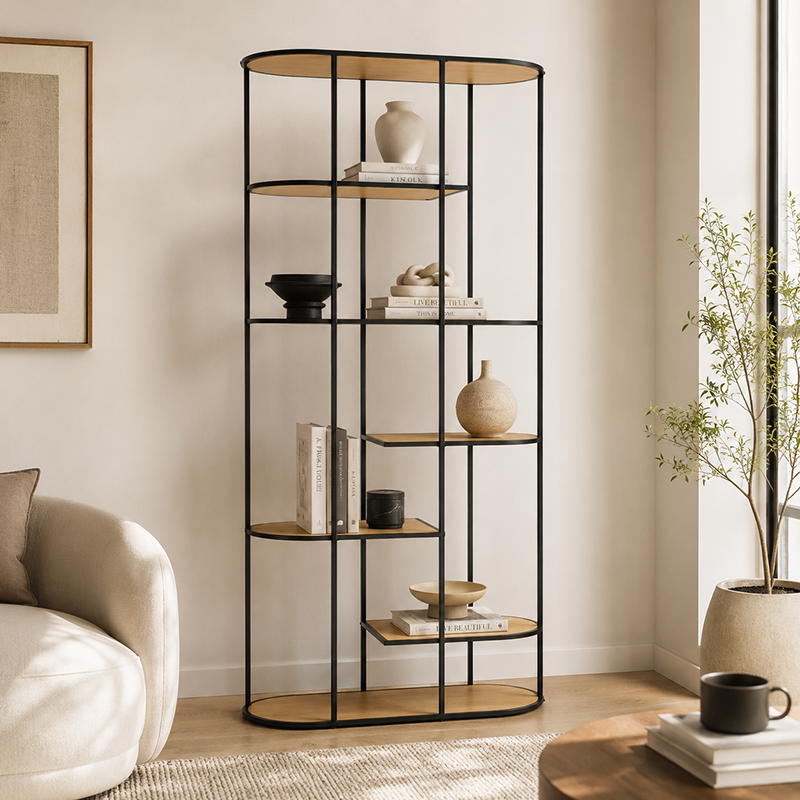 DECO Oak Display Bookcase 900mm