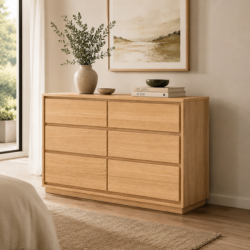 Dallas 6 Drawer Dressing Table / Lowboy