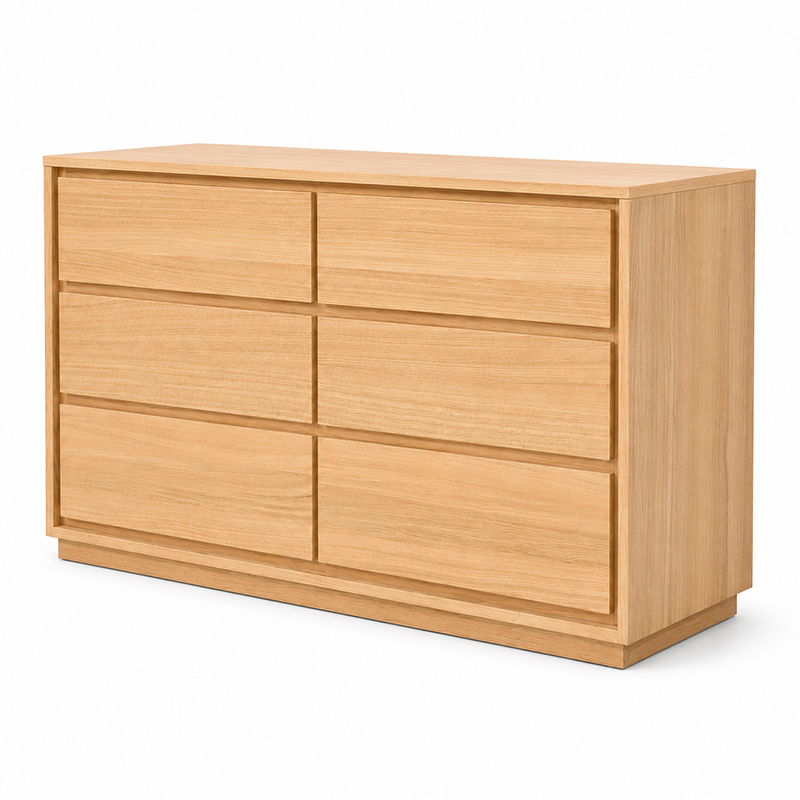 Dallas 6 Drawer Dressing Table / Lowboy (Brown)