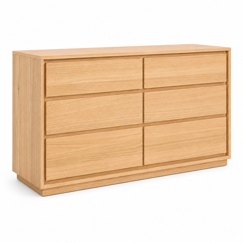 Dallas 6 Drawer Dressing Table / Lowboy (Brown)