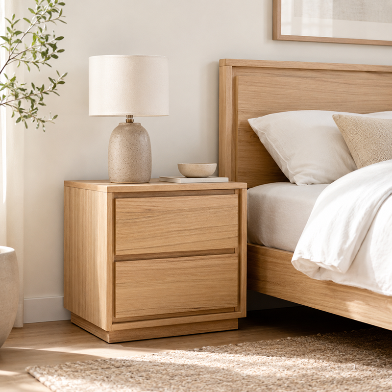 Dallas 2 Drawer Bedside Table