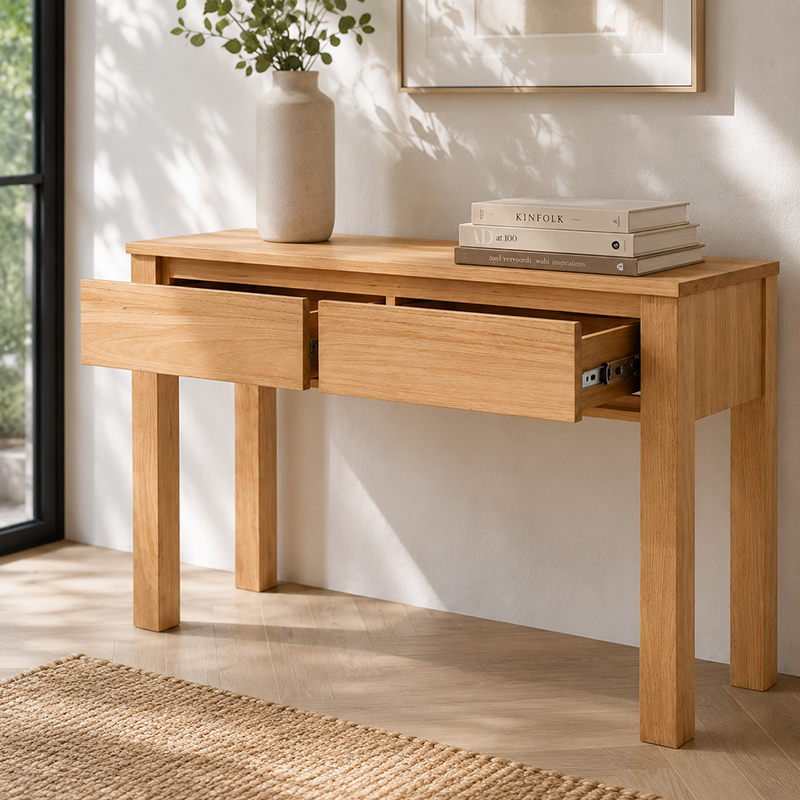Dallas Hall Table (Brown / 2 Drw)