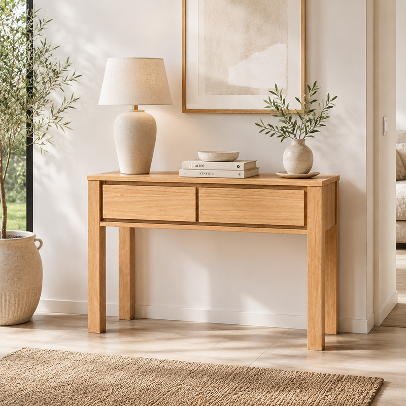 Dallas Hall Table (Brown / 2 Drw)