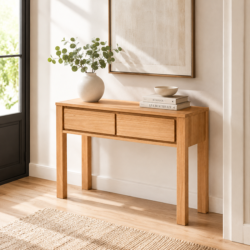 Dallas Hall Table (Brown / 2 Drw)