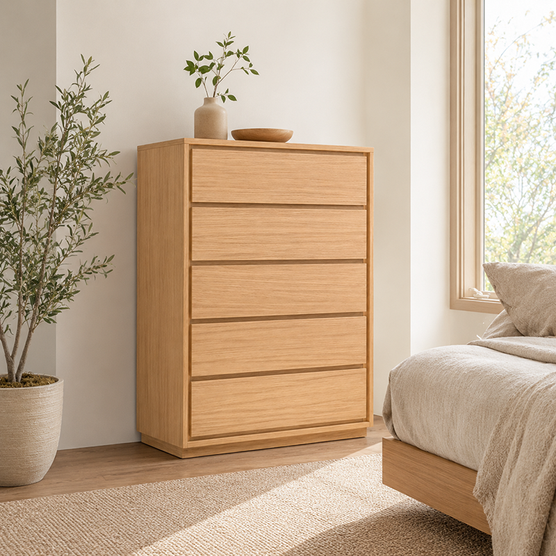 Dallas 5 Drawer Tallboy (Brown)
