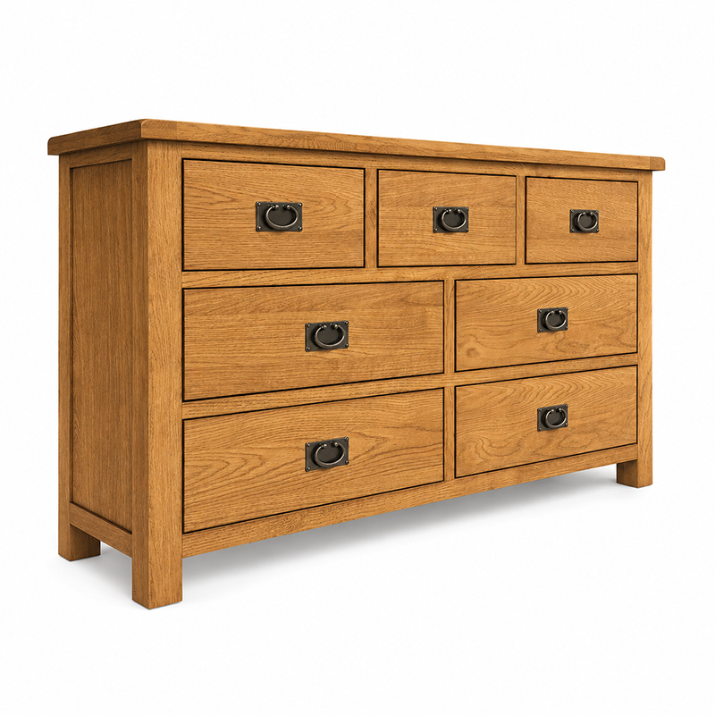Richmond 7 Drawer Dressing Table / Lowboy & Mirror