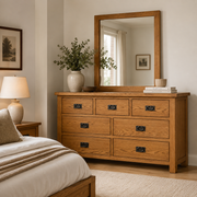 Richmond 7 Drawer Dressing Table / Lowboy & Mirror