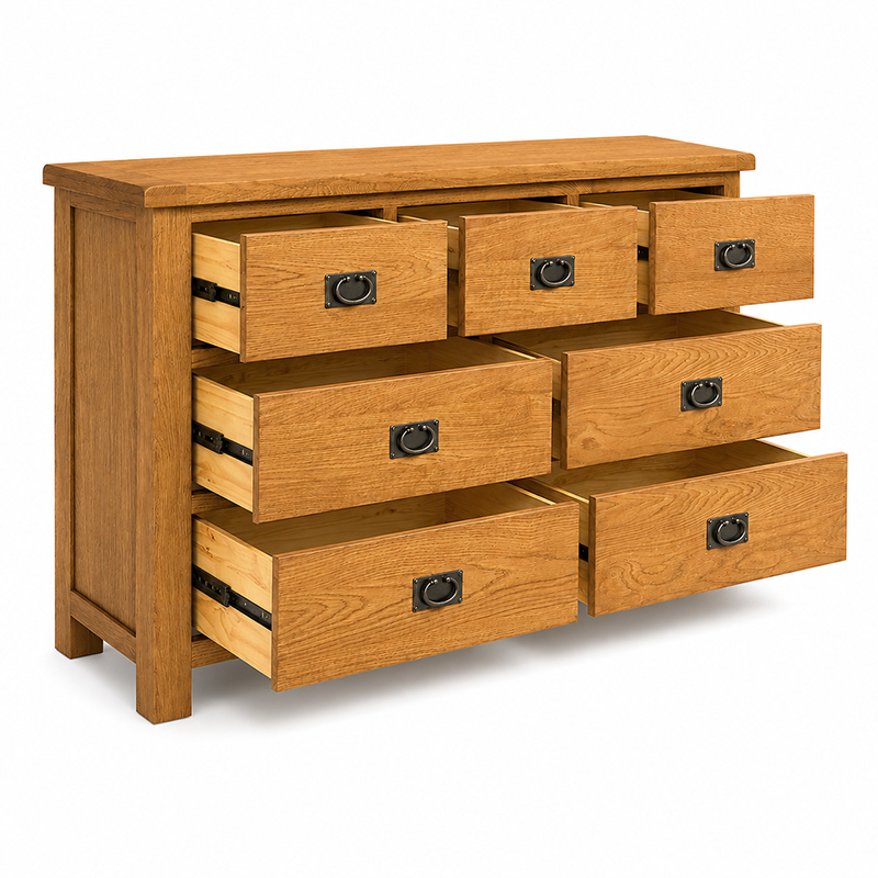 Richmond 7 Drawer Dressing Table / Lowboy & Mirror