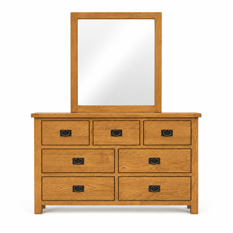 Richmond 7 Drawer Dressing Table / Lowboy & Mirror