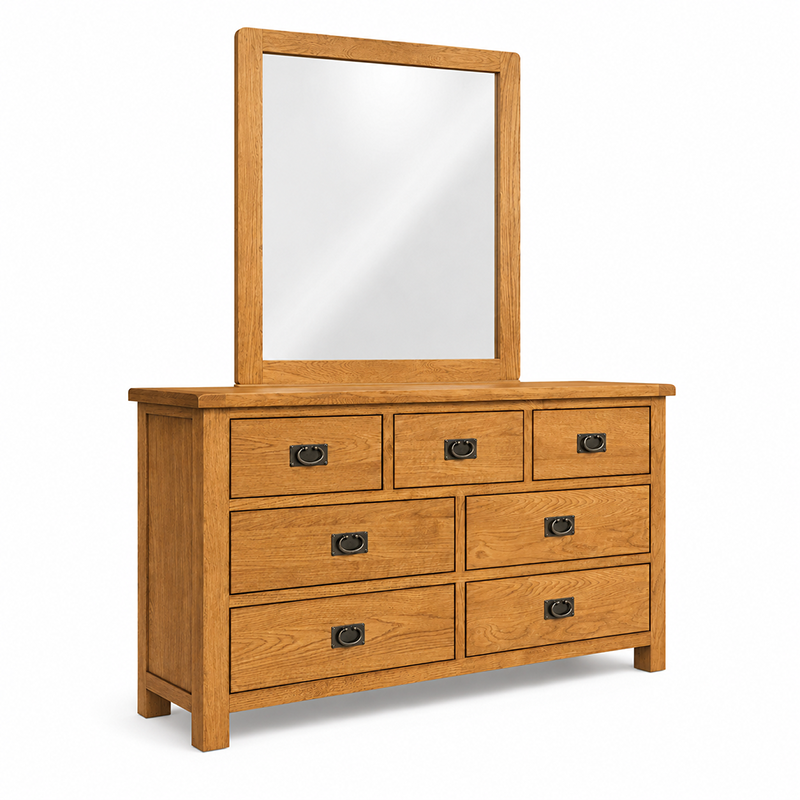 Richmond 7 Drawer Dressing Table / Lowboy & Mirror