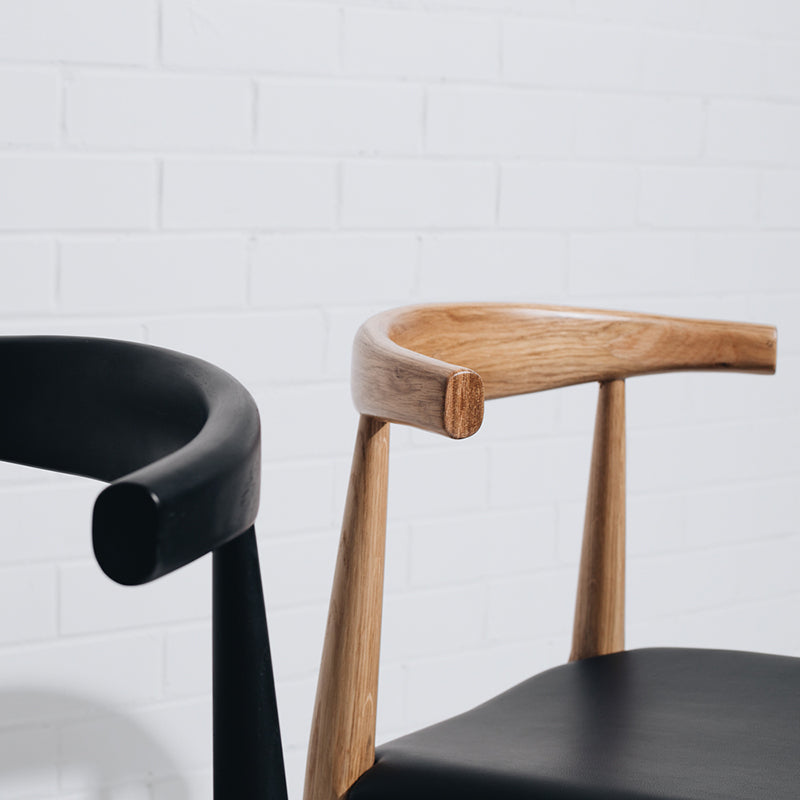 Elbow Oak & PU Dining Chair