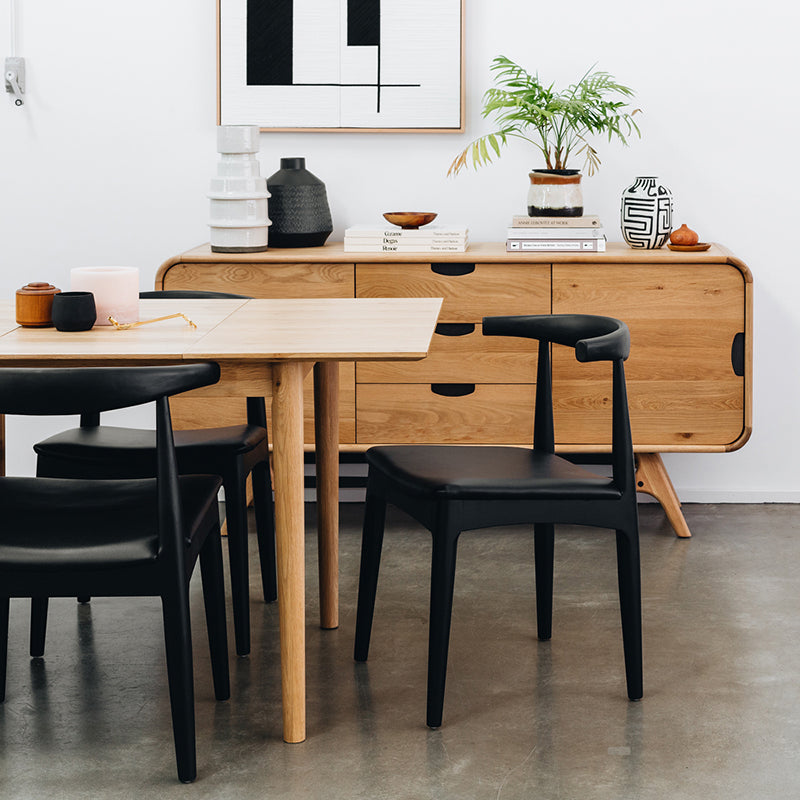 Elbow Oak & PU Dining Chair