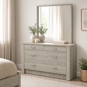 Empire 4 Drawer Dresser & Mirror (Multiple Colours)