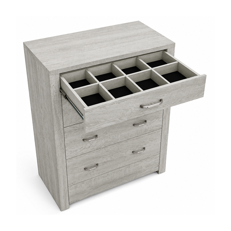 Empire Tallboy (Rustic / Oak / Grey)