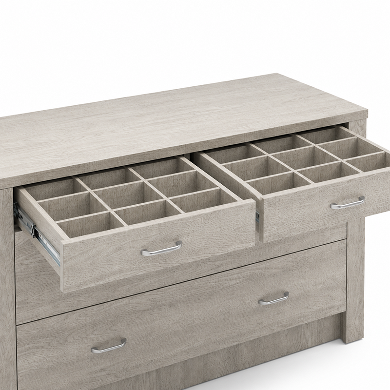 Empire 4 Drawer Dresser & Mirror (Multiple Colours)