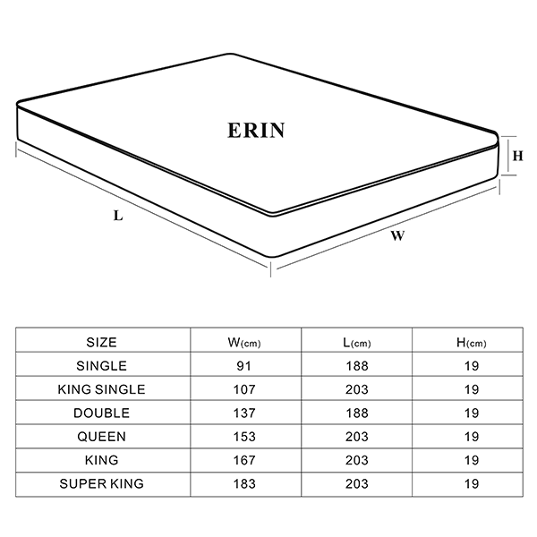 Erin single Mattress with Nevada Single base