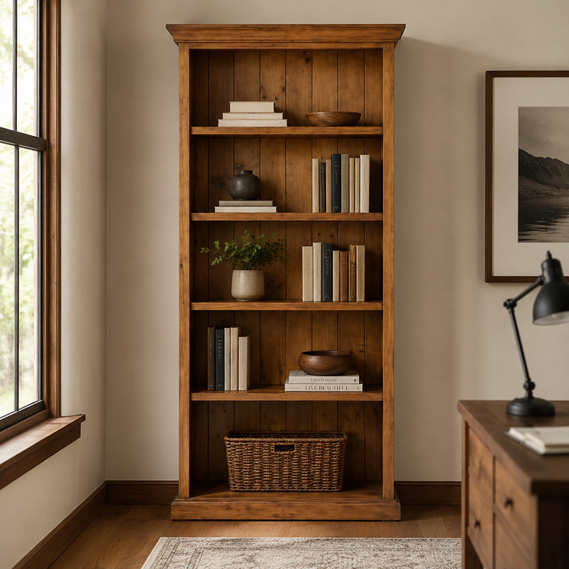 Felton Bookcase (Walnut) 900/940mm