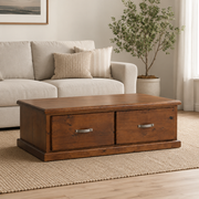 Felton 2 Drawer Coffee Table (Walnut) 1270mm