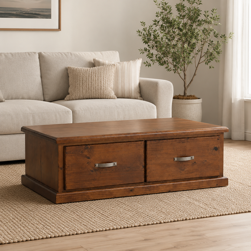 Felton 2 Drawer Coffee Table (Walnut) 1270mm