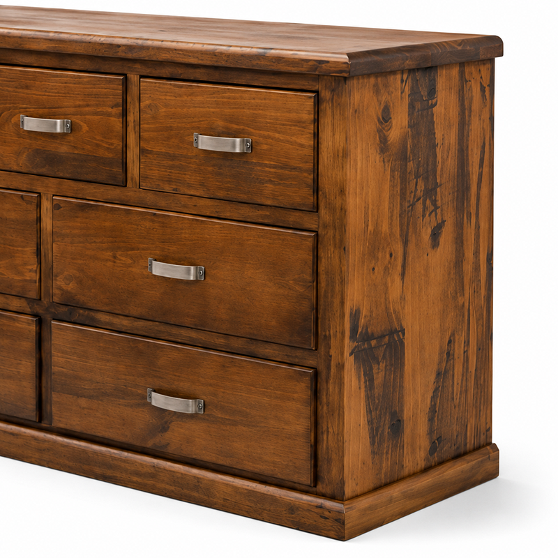 Felton 7 Drawer Dresser with Mirror (Walnut)