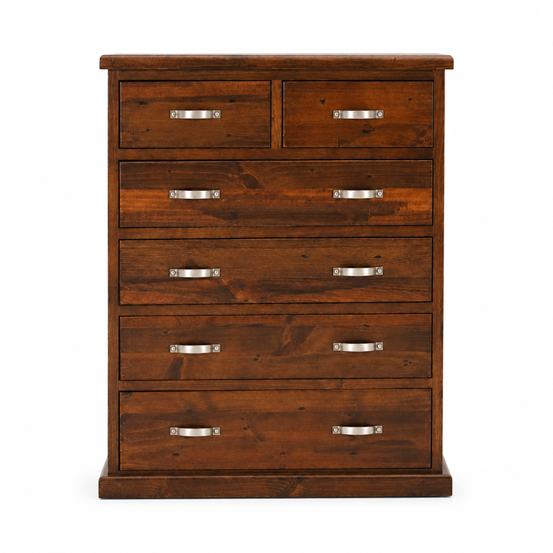 Felton 6 Drawer Tallboy (Walnut) 1050mm