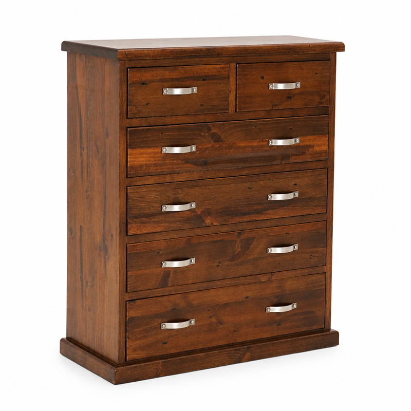 Felton 6 Drawer Tallboy (Walnut) 1050mm