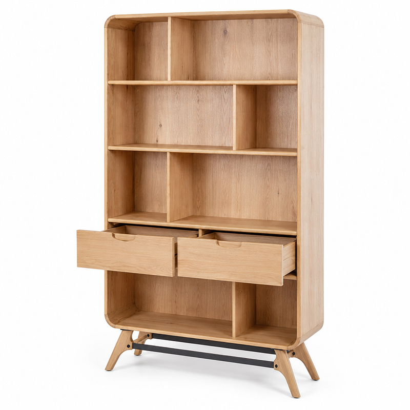 Flow Oak Bookcase 1100mm