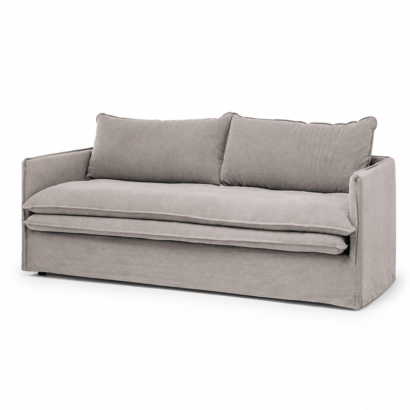 Hamilton Slipcover 3 Seater Sofa W210cm (Cement)