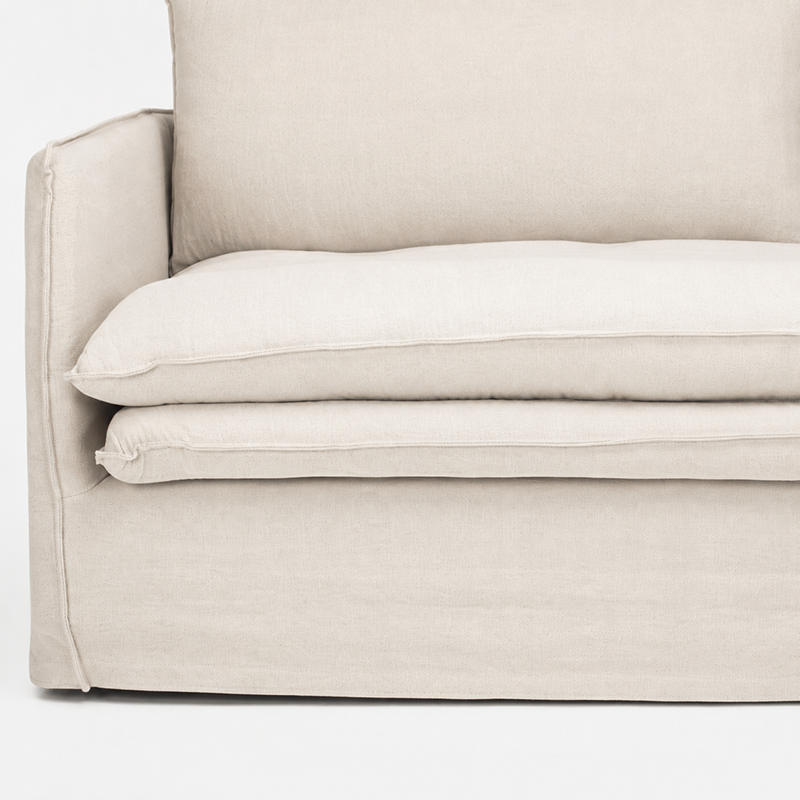 Hamilton Slipcover 3 Seater Sofa W210cm (Cement)