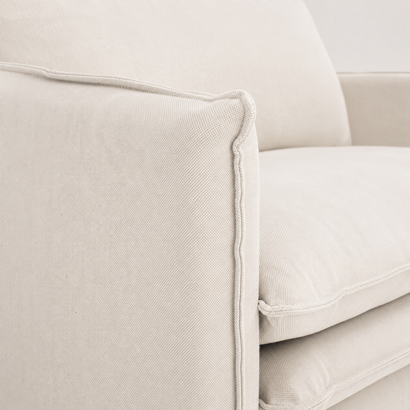 Hamilton Slipcover 3 Seater Sofa W210cm (Cement)