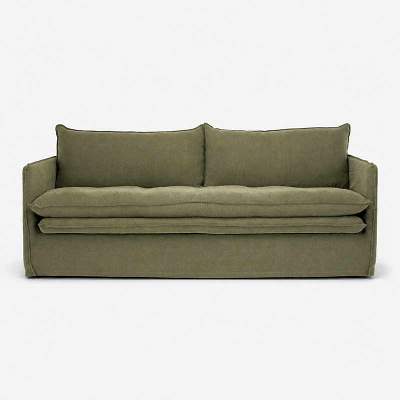 Hamilton Slipcover 3 Seater Sofa W210cm (Cement)