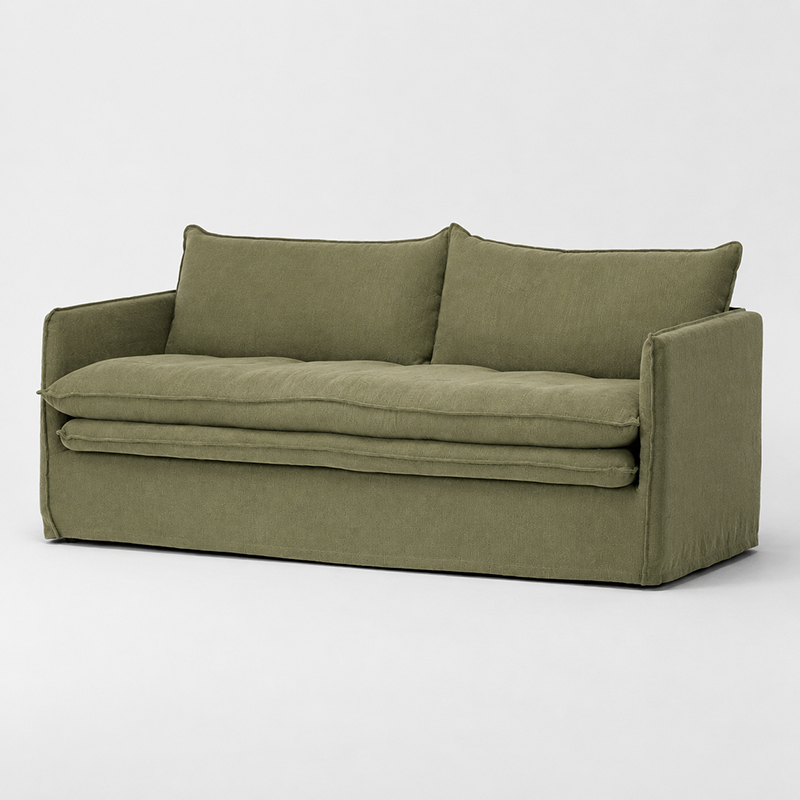 Hamilton Slipcover 3 Seater Sofa W210cm (Cement)