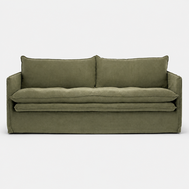 Hamilton Slipcover 3 Seater Sofa W210cm (Cement)