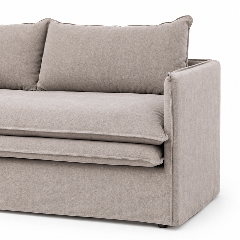 Hamilton Slipcover 3 Seater Sofa W210cm (Cement)