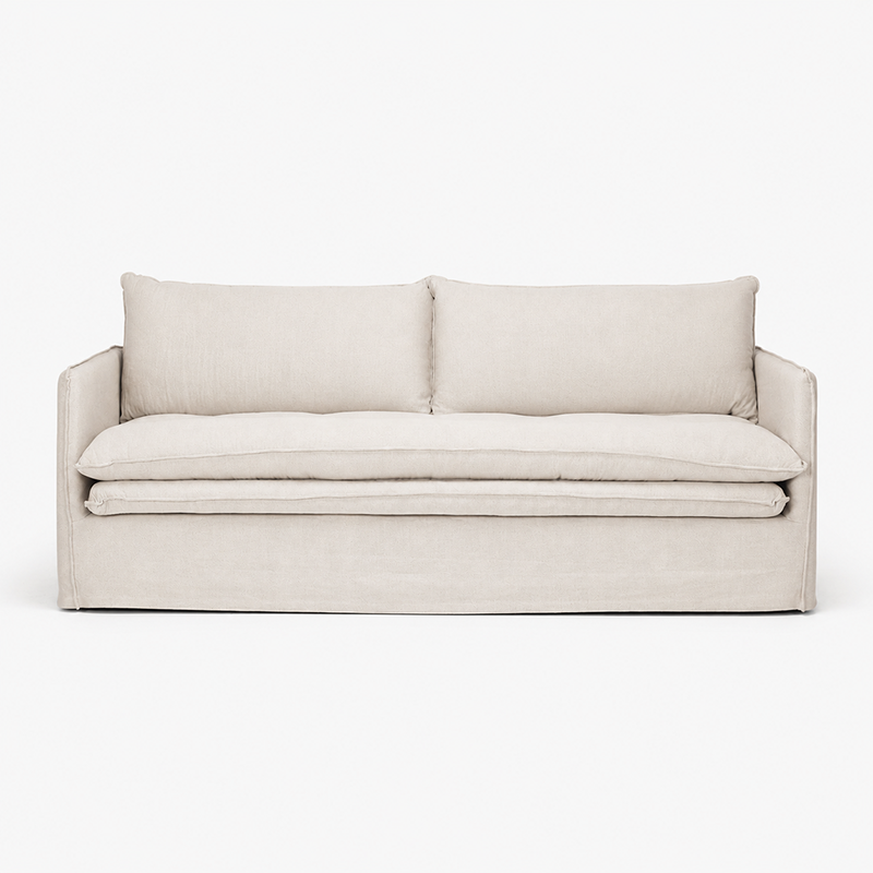 Hamilton Slipcover 3 Seater Sofa W210cm (Cement)