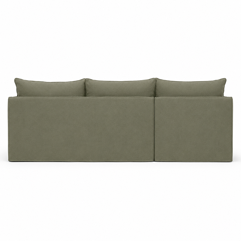 Hamilton Slipcover 3 Seater Chaise Sofa W277cm Cement/Khaki/Oatmeal