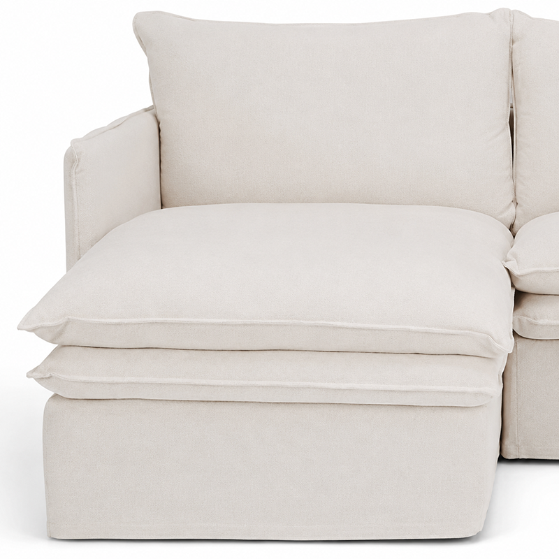 Hamilton Slipcover 3 Seater Chaise Sofa W277cm Cement/Khaki/Oatmeal