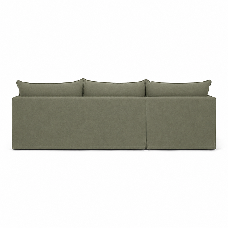 Hamilton Slipcover 3 Seater Chaise Sofa W277cm Cement/Khaki/Oatmeal