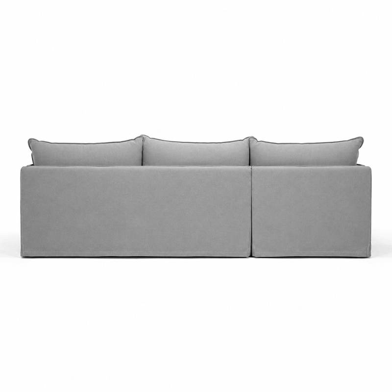Hamilton Slipcover 3 Seater Chaise Sofa W277cm Cement/Khaki/Oatmeal