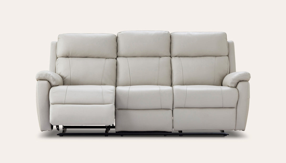 Harbour Leather Recliner 1/2/3 Seat-(Grey / Black)