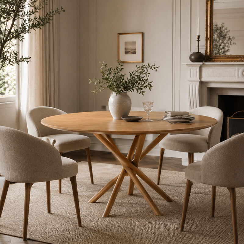 Harper Round Dining Table Natural Oak 1200mm