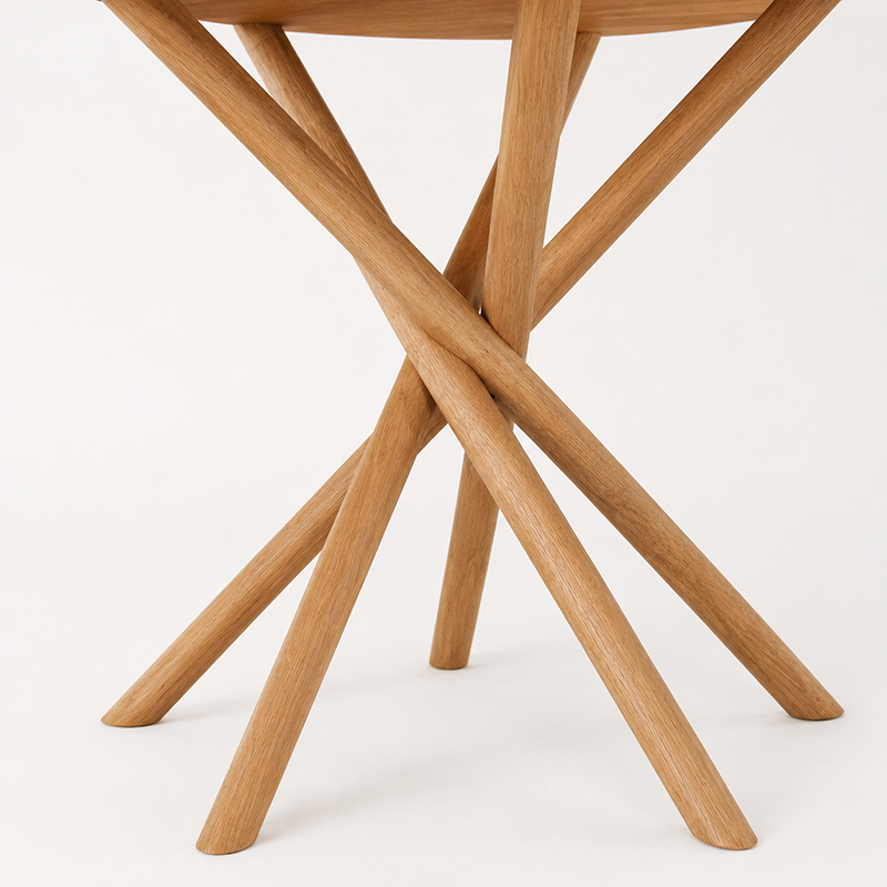 Harper Round Dining Table Natural Oak W120cm