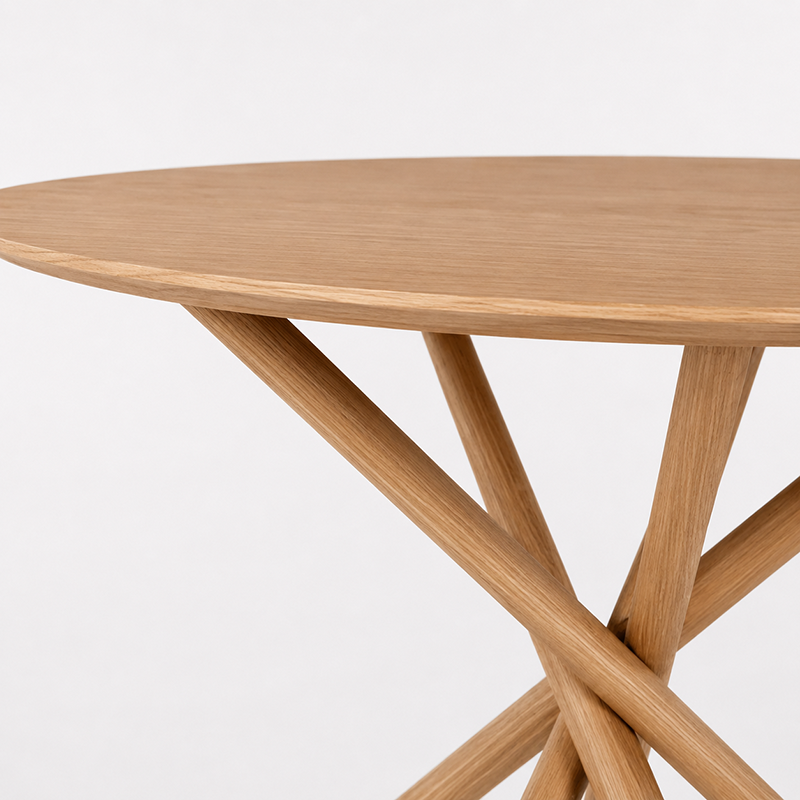 Harper Round Dining Table Natural Oak W120cm