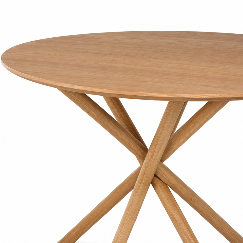 Harper Round Dining Table Natural Oak W120cm